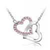 Image 1 : Austrian Crystal with Swarovski Elements - Interlocking hearts-Pink