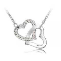 Austrian Crystal with Swarovski Elements - Interlocking hearts-Clear