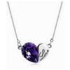 Image 1 : Austrian Crystal with Swarovski Elements - Heart w/ Love engraved-Purple