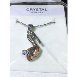 Austrian Crystal with Swarovski Elements - Stiletto w/Peach gem