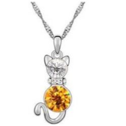 Austrian Crystal with Swarovski Elements - Kitten-Dark yellow