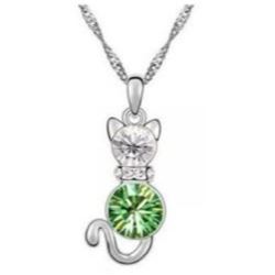 Austrian Crystal with Swarovski Elements - Kitten-Green