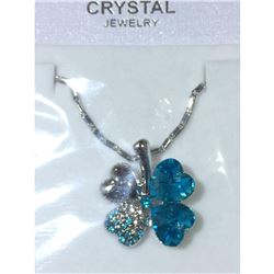 Austrian Crystal with Swarovski Elements - Clover hearts-Bright blue