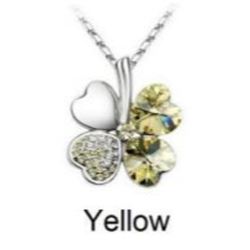 Austrian Crystal with Swarovski Elements - Clover hearts-Yellow