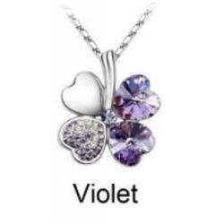 Austrian Crystal with Swarovski Elements - Clover hearts-Violet