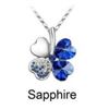 Image 1 : Austrian Crystal with Swarovski Elements - Clover hearts-Sapphire