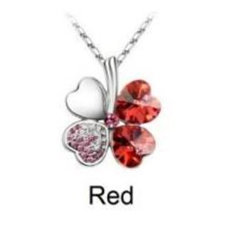 Austrian Crystal with Swarovski Elements - Clover hearts-Red