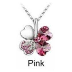 Austrian Crystal with Swarovski Elements - Clover hearts-Pink