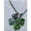 Image 2 : Austrian Crystal with Swarovski Elements - Clover hearts-Green