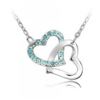 Image 1 : Austrian Crystal with Swarovski Elements - Interlocking hearts-Sapphire