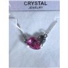 Image 2 : Austrian Crystal with Swarovski Elements - Heart w/ Love engraved-Magenta