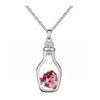 Image 1 : Austrian Crystal with Swarovski Elements - Drifting bottle w/heart inside-Pink