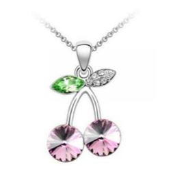 Austrian Crystal with Swarovski Elements - Cherries-Pink