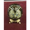 Image 1 : Royal Designed Enameled Semi Precious Stone Owl Trinket / Ring Box On Stand