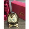 Image 3 : Royal Designed Enameled Semi Precious Stone Owl Trinket / Ring Box On Stand