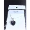 Image 3 : Austrian Crystal with Swarovski Elements - Purple heart necklace