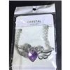 Image 3 : Austrian Crystal with Swarovski Elements - Angel wings & Love/Heart-Violet