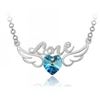 Image 1 : Austrian Crystal with Swarovski Elements - Angel wings & Love/Heart-Blue