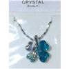 Image 1 : Austrian Crystal with Swarovski Elements - Clover hearts-Bright blue