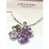 Image 2 : Austrian Crystal with Swarovski Elements - Clover hearts-Violet