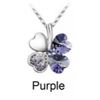 Image 1 : Austrian Crystal with Swarovski Elements - Clover hearts-Purple