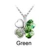 Image 1 : Austrian Crystal with Swarovski Elements - Clover hearts-Green