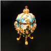 Image 1 : Lily Of The Valley Royal Decorated Semi Precious Stone Egg