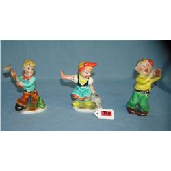 Group of 3 signed German hand painted figurines