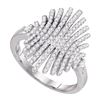 Image 1 : Round Pave-set Diamond Wide Luxury Cocktail Band Ring 1/2 Cttw 10k White Gold