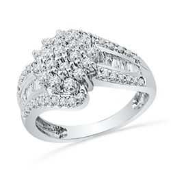 Diamond Cluster Ring 1.00 Cttw 10kt White Gold