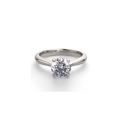 14K White Gold 1.52 ctw Natural Diamond Solitaire Ring - REF-483H5T