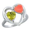 Image 1 : 1.31 CTW Lemon Quartz & Diamond Ring 14K White Gold - REF-33Y2V