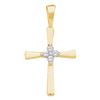 Image 1 : Diamond Cluster Small Cross Religious Pendant 1/20 Cttw 14kt Yellow Gold