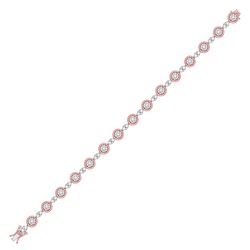 Diamond Flower Cluster Fashion Bracelet 2-1/2 Cttw 14kt Two-tone Gold