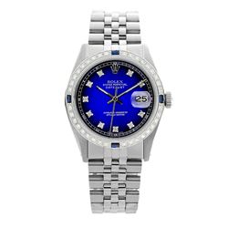 Rolex Pre-owned 36mm Mens Blue Vignette Stainless Steel - REF-580N4H