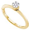 Image 1 : Diamond Flower Cluster Ring 1/8 Cttw 10kt Yellow Gold