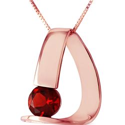 Genuine 1 ctw Garnet Necklace 14KT Rose Gold - REF-50T5A