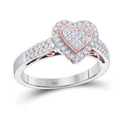 Diamond Heart Ring 1/3 Cttw 10kt Two-tone Gold