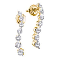 Diamond Graduated Journey Screwback Earrings 1/2 Cttw 14kt Yellow Gold