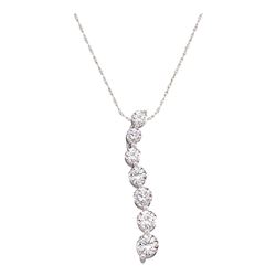 Diamond Journey Pendant 1/2 Cttw 14kt White Gold