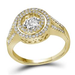 Diamond Moving Twinkle Bridal Wedding Engagement Ring 5/8 Cttw 10kt Yellow Gold