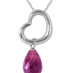 Genuine 2.25 ctw Amethyst Necklace 14KT White Gold - REF-27T4A