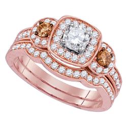 Diamond Bridal Wedding Engagement Ring Band Set 1.00 Cttw 14kt Rose Gold