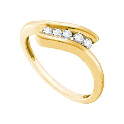 Diamond 5-stone Promise Bridal Ring 1/5 Cttw 10kt Yellow Gold