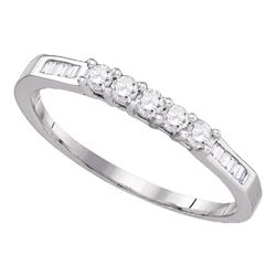 Diamond Wedding 5-Stone Anniversary Band 1/3 Cttw 14kt White Gold