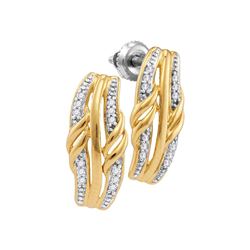 Diamond Vertical Stud Earrings 1/12 Cttw 10kt Yellow Gold