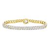 Image 1 : Mens Diamond Cuban Link Choker Bracelet 2-5/8 Cttw 10kt Yellow Gold