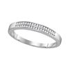 Image 1 : Mens Diamond Slender Double Row Band Ring 1/5 Cttw 10kt White Gold