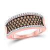 Image 1 : Round Brown Diamond Band Ring 3/4 Cttw 10kt Rose Gold