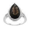 Image 1 : 5.55 CTW Quartz & Diamond Ring 14K White Gold - REF-44M9K